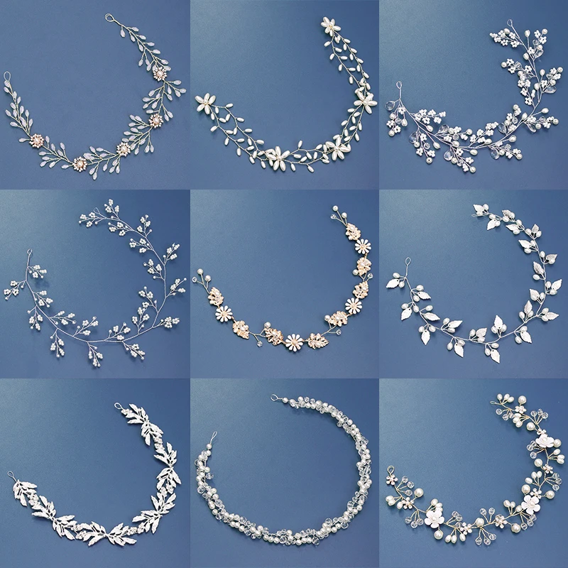 Pearl Crystal Hair Vine Wedding Headband Tiara Bridal Headpiece Women Hair Jewelry Wedding Accessories hair accessories,bridal hair accessories
