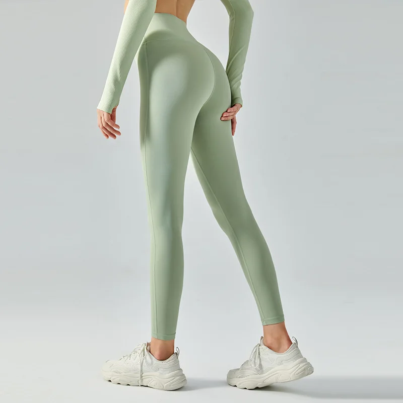 Cocolotus Nake feeling summer high waist yoga long fitness pants Double sided brushed peach hip lifting running sports trousers