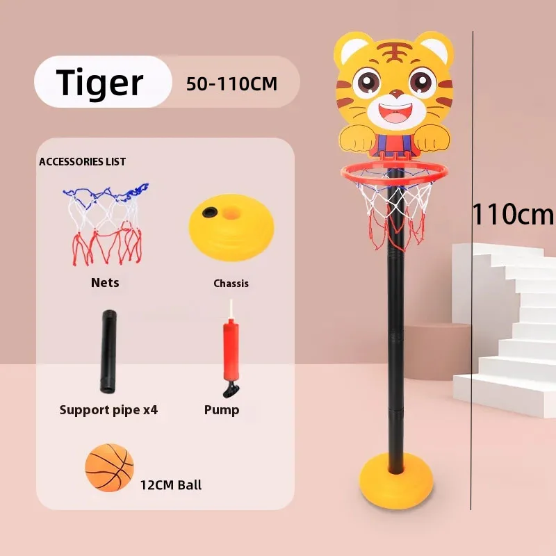 טבעת כדורסל פנימית וחיצונית צעצועים לילדים עם כדור אחד, מטרה כדורסל מיני מתכווננת, מתנת יומולדת צעצועי ספורט