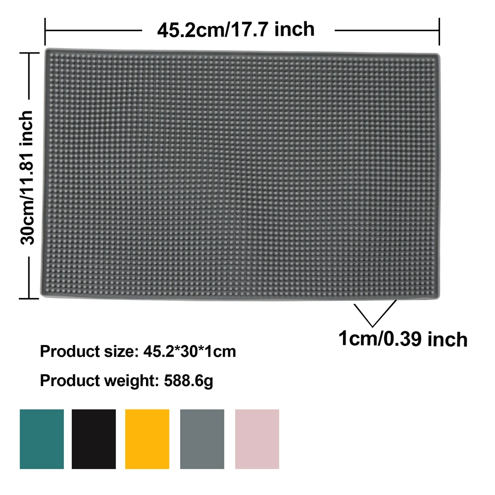 Premium Silicone Bar Mat - Durable & Stylish Spill-Proof Countertop Accessory for Home, Bars, and Restaurants