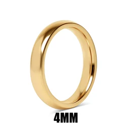 Elegant 8MM Stainless Steel Gold - Plated Band Ring - Trendy Waterproof Jewelry Gift - 15.5 (4MM)