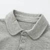 Ins Infant Babys Boys Polo Shirts Autumn Solid Long Sleeve Little Boy Sundershirt Casual Turn Down Collar Toddler Kids Boys Tops 4