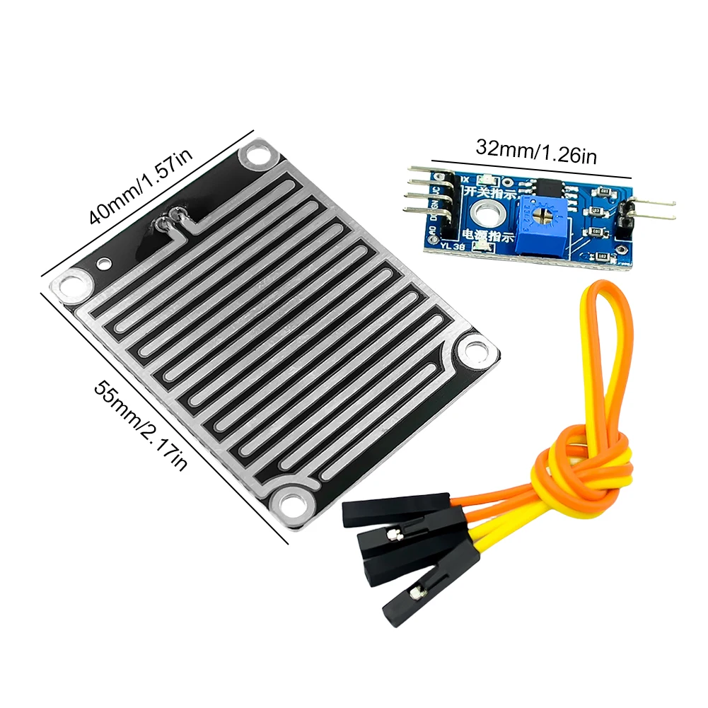 Rain Water Sensor Relay Control Module 3.3V-5V Monitor Weather Sensor Relay Board LM393 High Sensitivity for Arduino Robot Kit