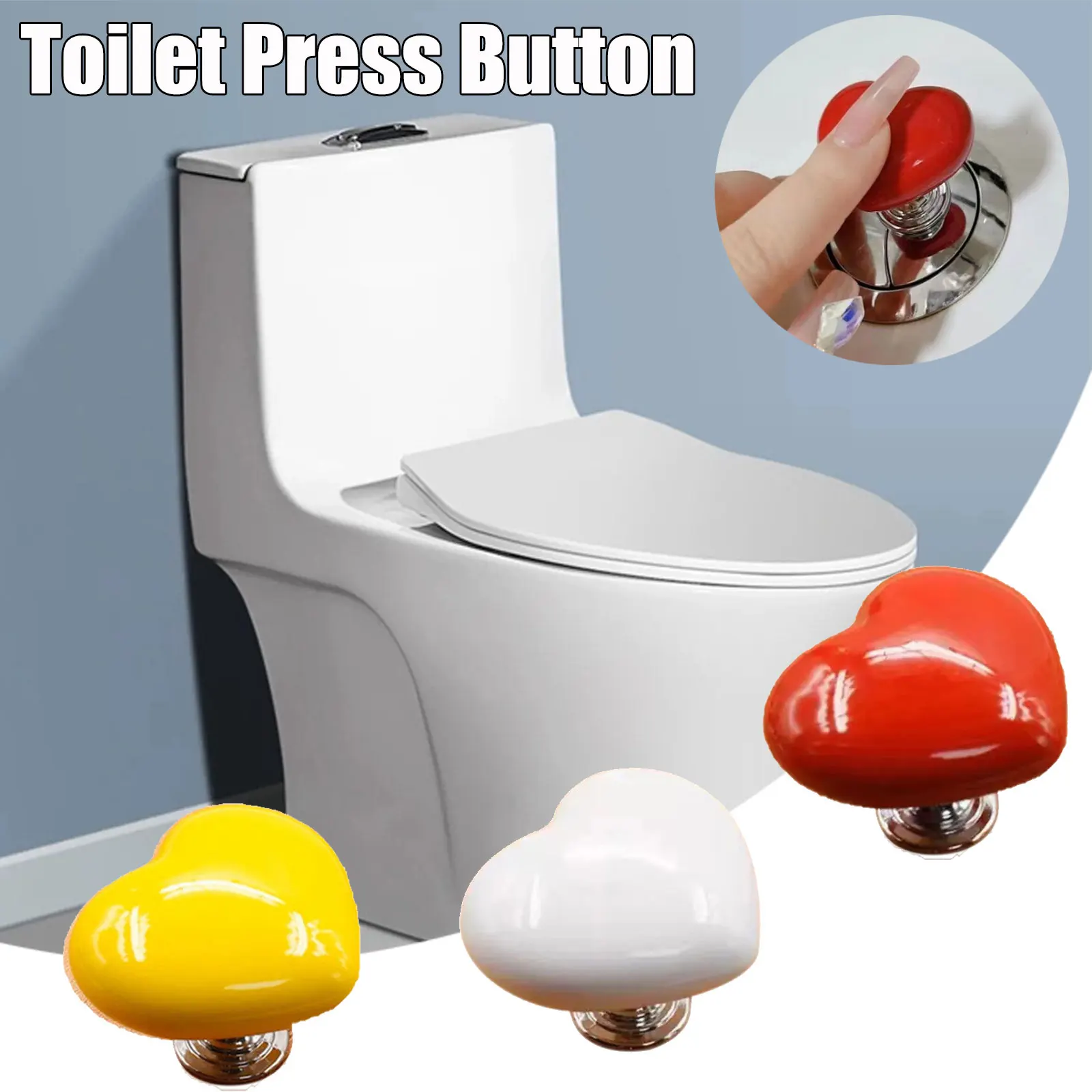 

Creative Heart-shaped Toilet Tank Auxiliary Button Protection Nail Assist Device Room Decor Water Press Tool Bathroom Accessorie