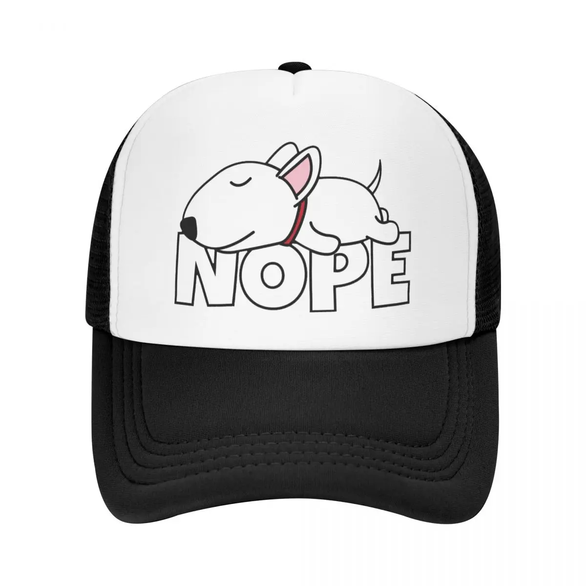 

Classic Nope Bull Terrier Dog Baseball Cap for Women Men Adjustable Trucker Hat Performance Snapback Hats Summer Caps