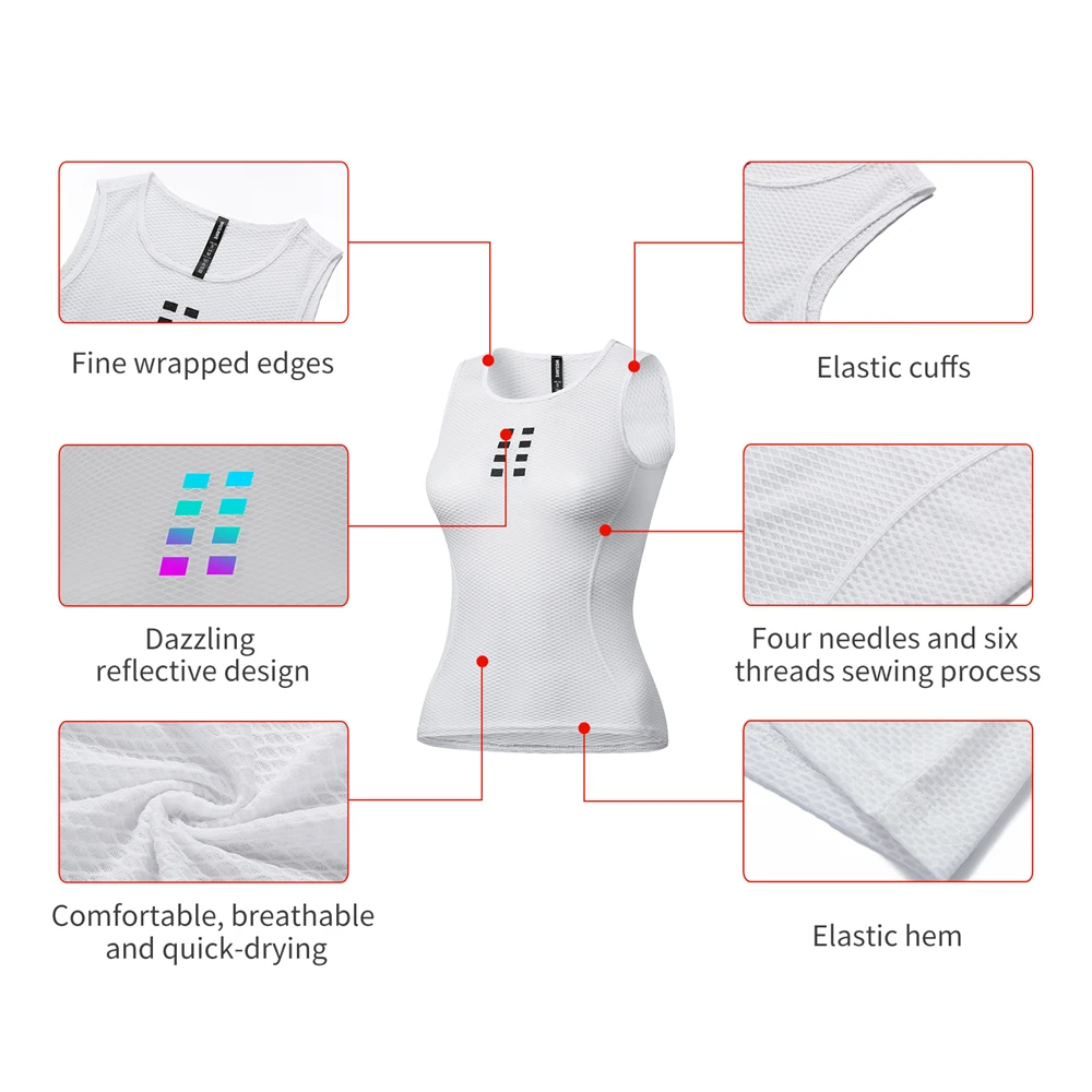 WOSAWE Women's Cycling Vest Mesh Breathable Sleeveless Jersey Moisture-wicking Road Bicycle Base Shirt  Ladies Sports Under Wear 5