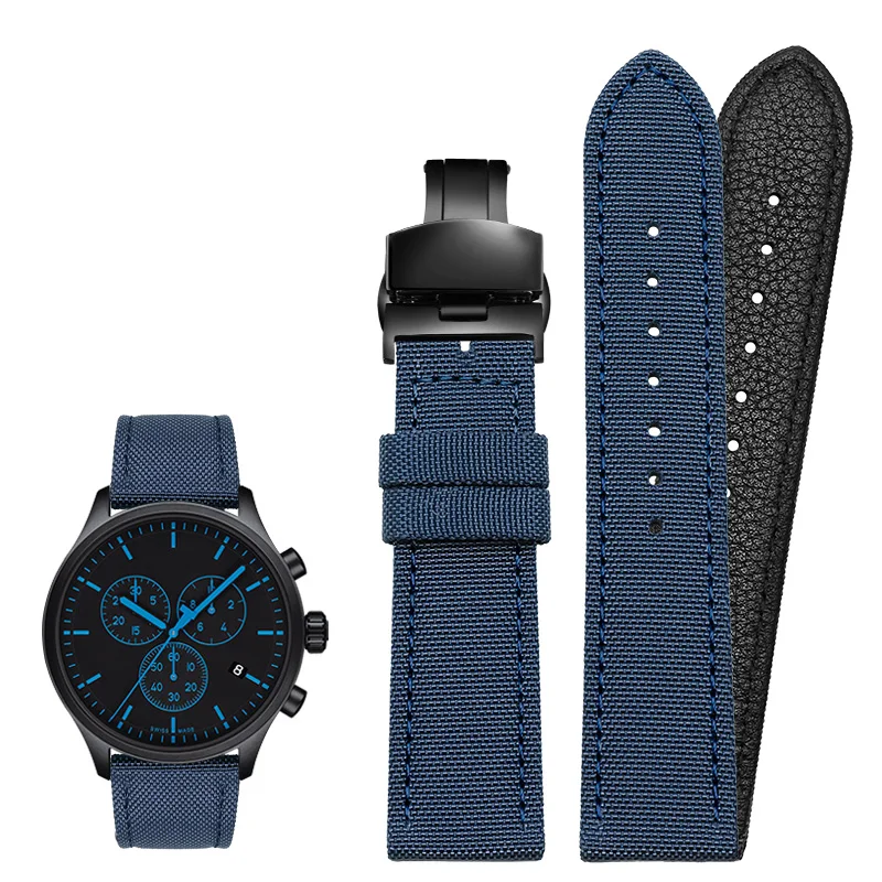 Universal Nylon Canvas Watch Band Bracelet, Men's & Women's Sports Accessory in Multiple Sizes (18mm-24mm)