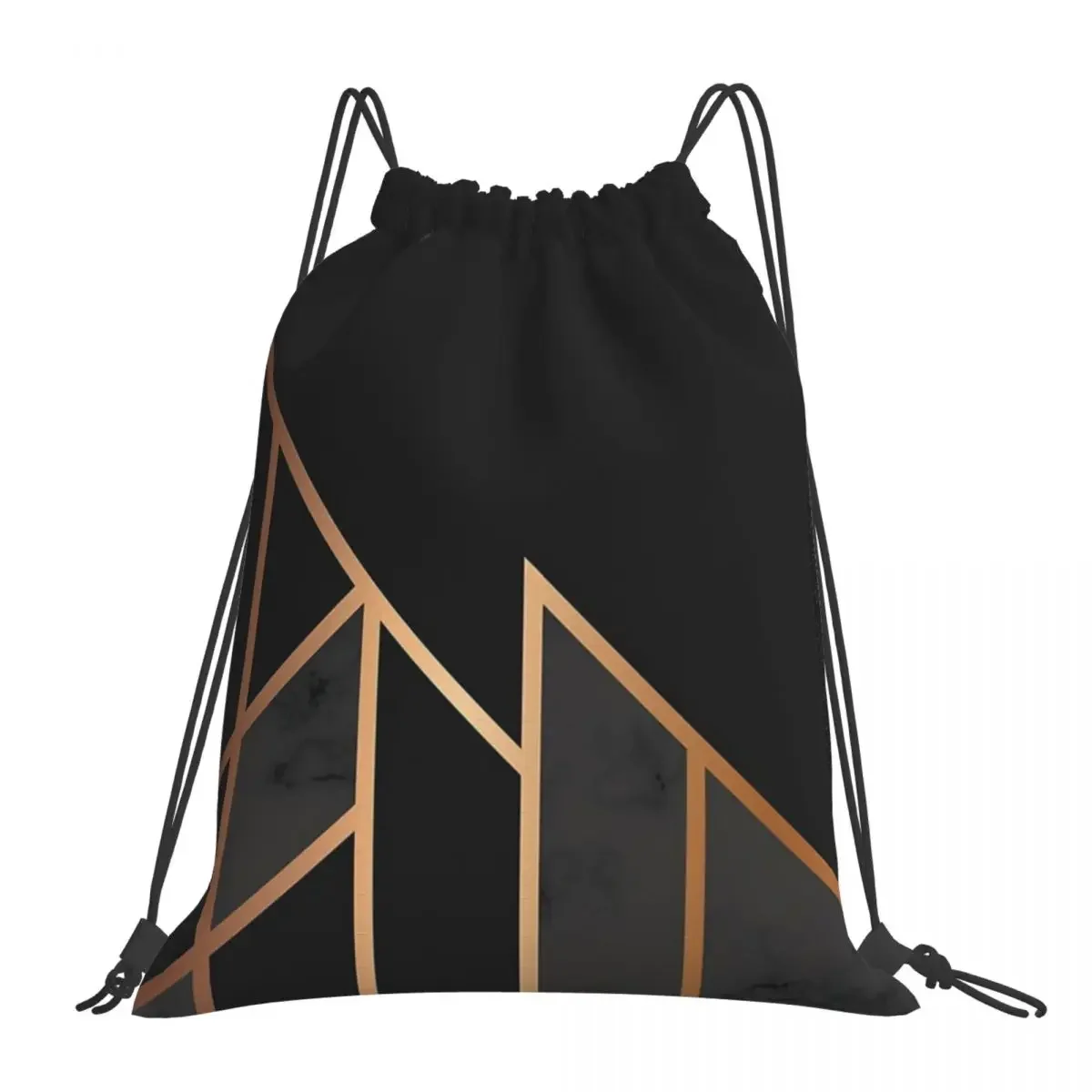 

Black And Gold 035 Backpacks Fashion Portable Drawstring Bags Drawstring Bundle Pocket Shoes Bag BookBag For Travel School