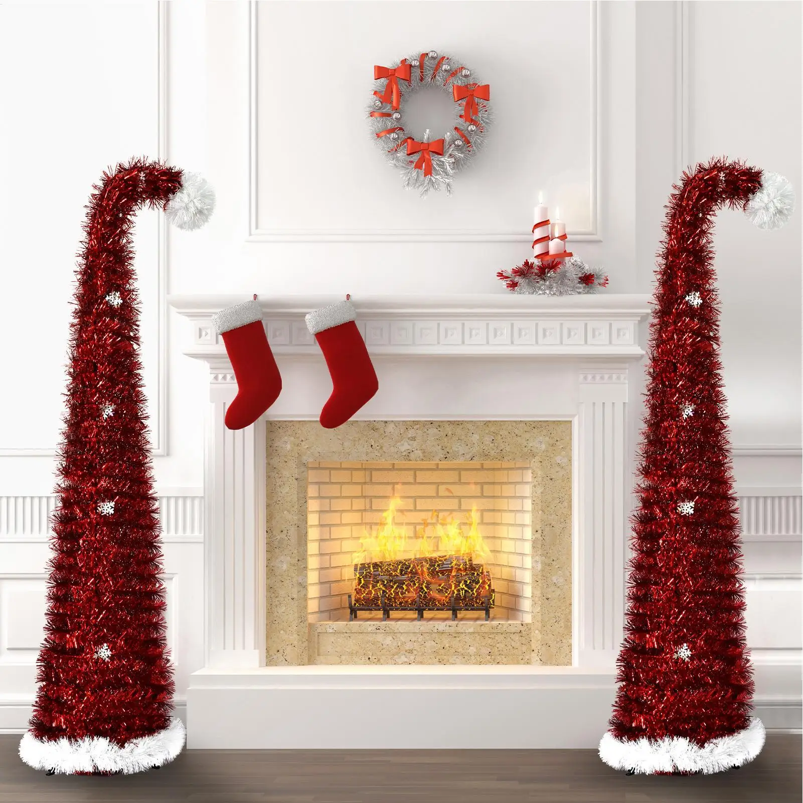 Artificial Christmas Tree 4.92 Ft Retractable Spiral Mini Tabletop Ornament Christmas Tree Table Top For Carnival Party