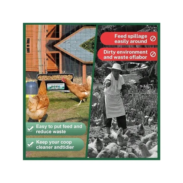 【New style】2 Pack Chicken Duck Feeder, Poultry Feeders And Waterers, Hanging Goat Feeder, Livestock Feeding Container, Feed Tro