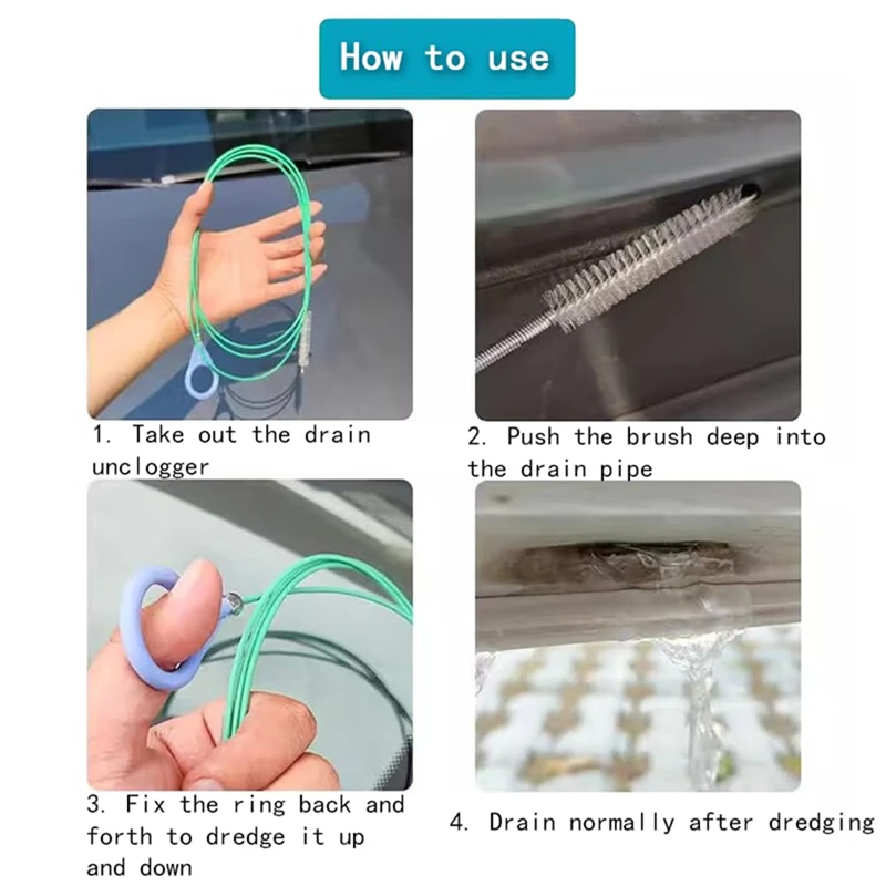 Car Sunroof Drainage Hole Dredger Door Pipeline Cleaning Brush Oil Tank Drainage Pipe Plugging Special Cleaning Tool drainage pipe cleaning brush