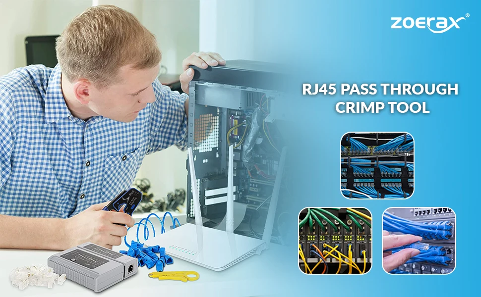 Ethernet Crimp Tool, RJ45, Cat6a, Cat6, Cat5, Cat5e, 8P8C