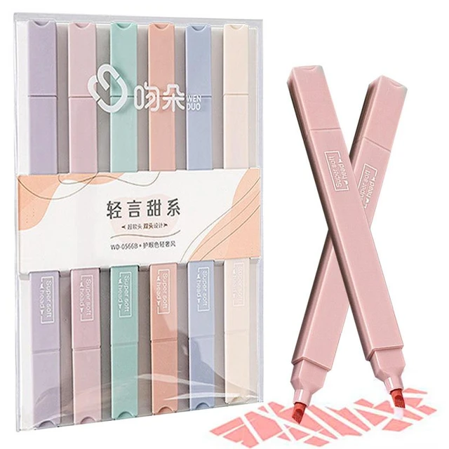 Twin Tip Highlighters-5 Pcs Aesthetic Highlighters Pastel, Highlighter