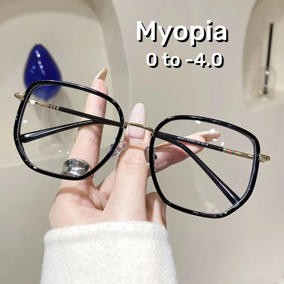 

Очки для близорукости в Корейском стиле с защитой от синего света, большие модные очки для близорукости с защитой от излучения, прозрачные очки для девушек