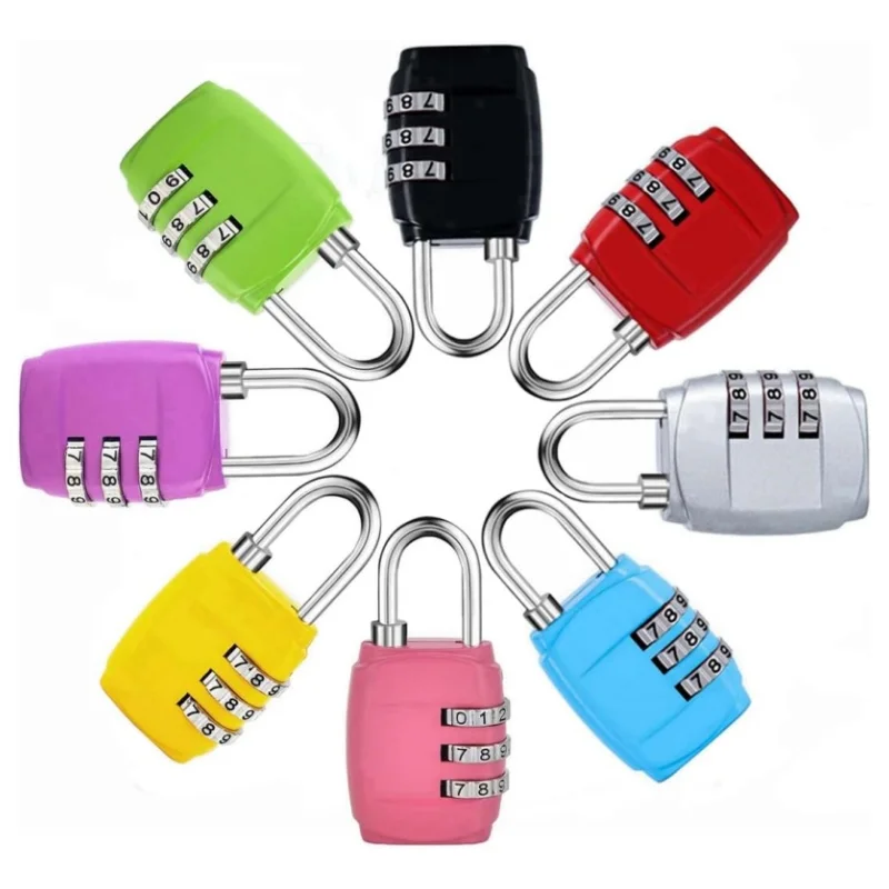 7 สีหลักรหัสผ่านล็อคกระเป๋าเดินทางรหัสโลหะรหัสผ่านล็อคกุญแจ Travel Safe Anti-Theft สีล็อค 1