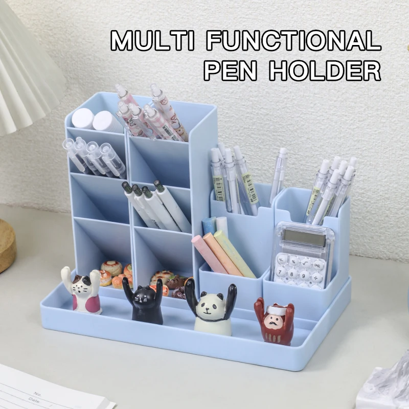 Pen holder stationery organizer Pen Pencil Holder Desk Cute Stationery Home Office School Craft Art Supply Accessory Crayon Caddy Box Organizer Storage