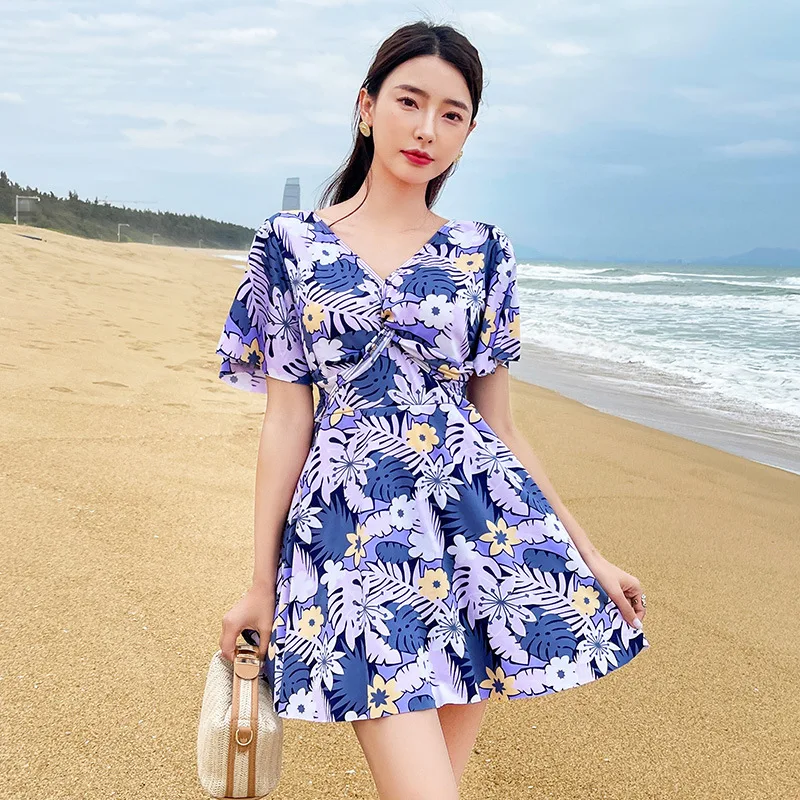 

Deep V High Waist Skirt One Piece Swimsuit Criss-cross Push Up Bodysuit Swimwear 2023 Women's Monokini Bathing Suit Dropshipping