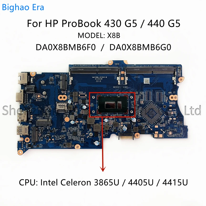 Placa-mãe Portátil para hp Probook Da0x8bmb6f0 Da0x8bmb6g0 Intel i3 i5 i7 Cpu L01039601 L01042-601 L01037001 L01037-001 - Imagem 2