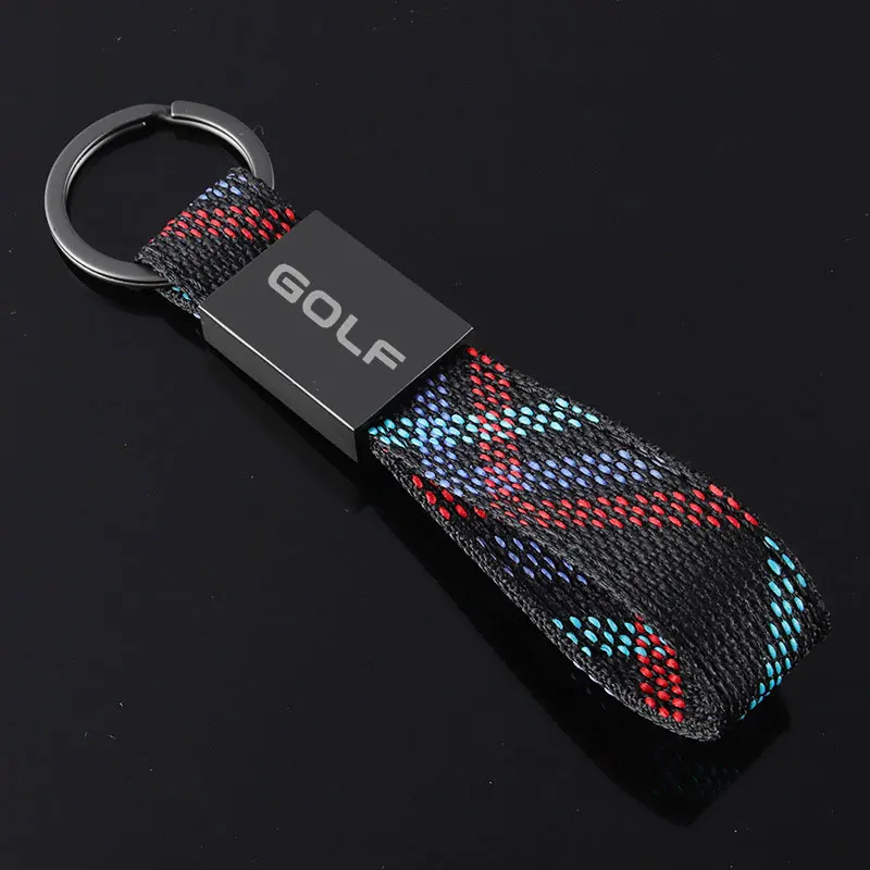 수정된 자동차 키 링 거치대 옥스포드 웨빙 키 체인 키링, 폭스바겐 골프 로고 폴로 CC GTI 파사트 제타 비틀 티구안 시로코용