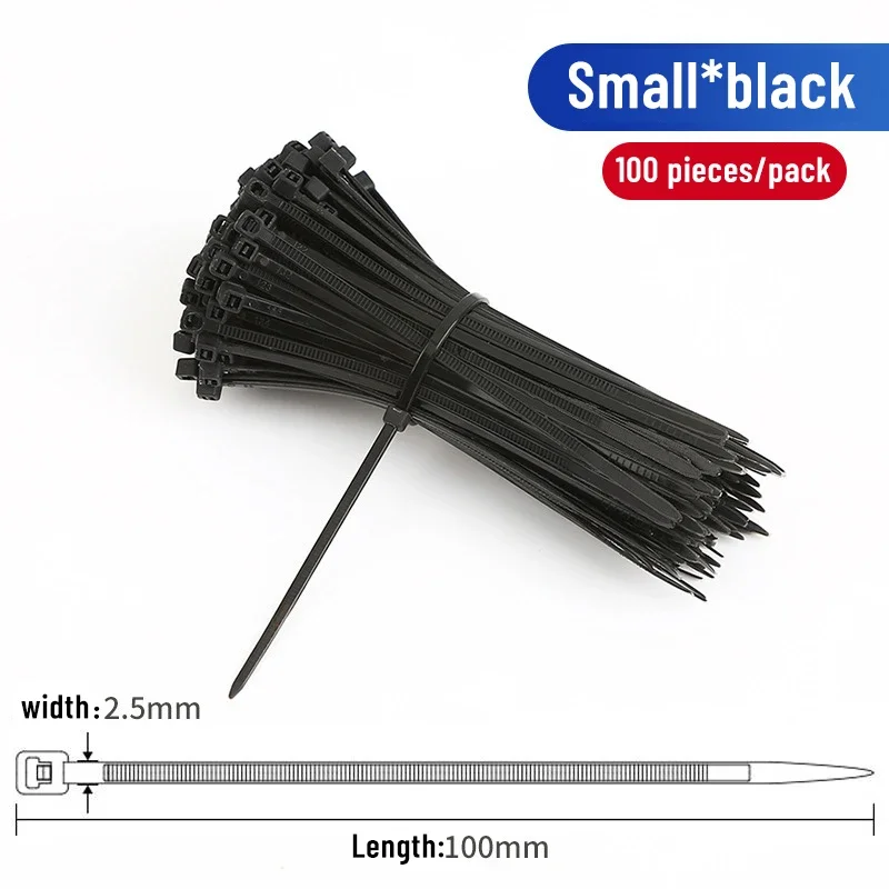 Cable Ties 100pcs Strong Self-Locking Nylon Plastic Cable Tie Buckle