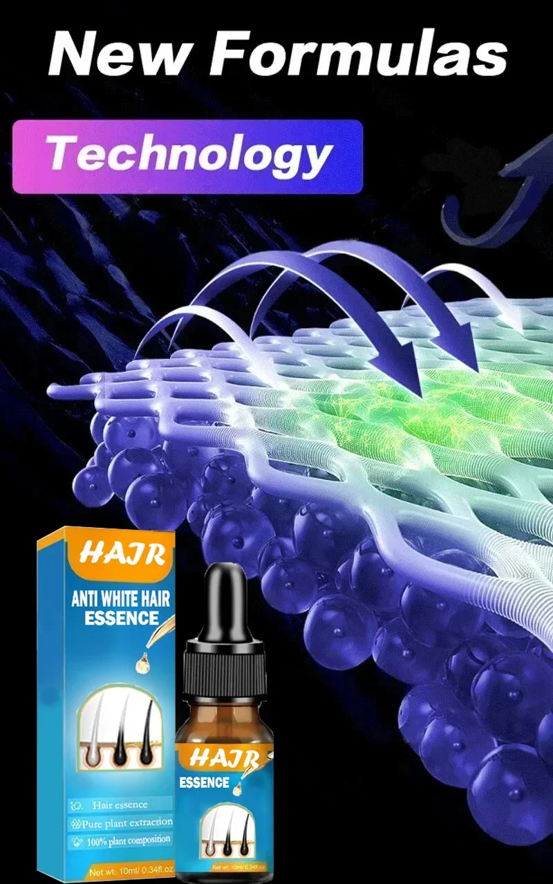 Natural anti cinza ess&ecirc;ncia-reparar cabelos brancos e cabelos escuros cuidados nutritivos
