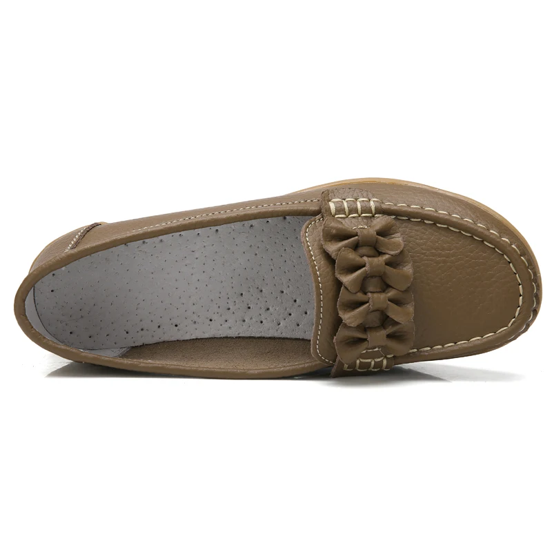 Frühling Herbst Leder Damenschuhe schlüpfen in flache Schuhe lässige Slipper Schuhe Wohnungen Damen Mokassins Größe 34-43 – Detail 32