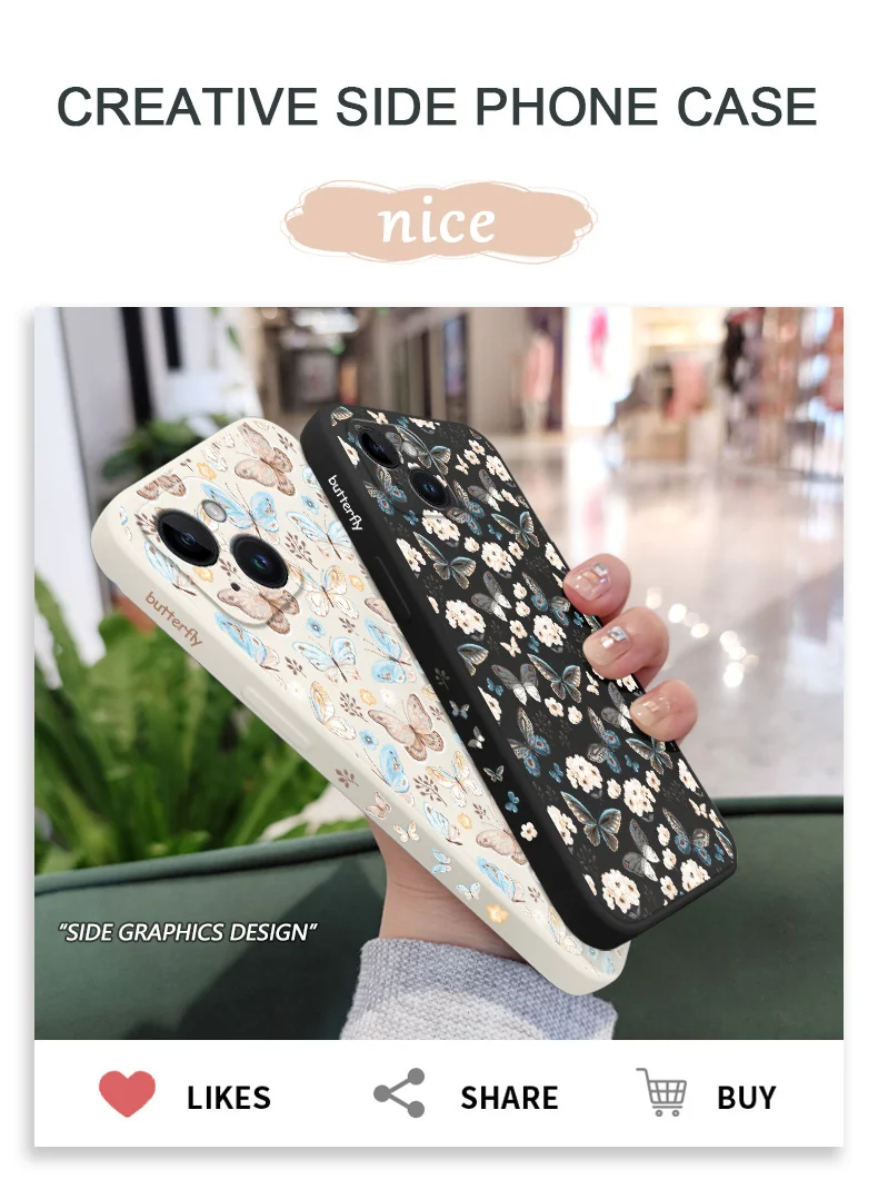 Butterflies Fly Phone Case For iPhone 14 13 12 11 Pro Max Mini X XR XS SE2020 8 7 Plus 6 6S Plus Cover- S10c0fd5bfbf24e1da617233ea77e89e71