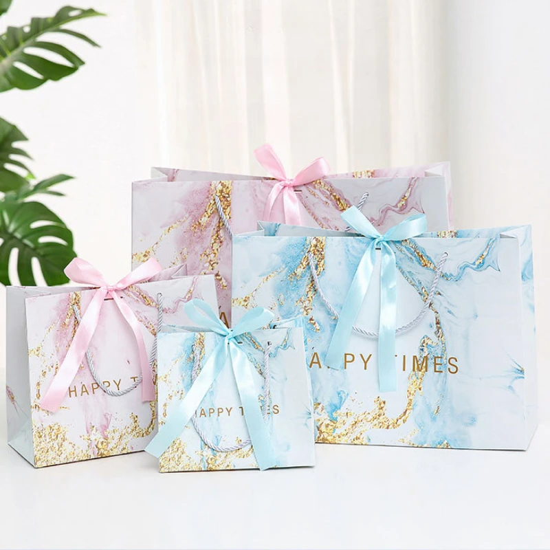 

Marble Grain Gift Bags for Christmas and Valentine's Day Clothing Stores Paper Bags Mother's Day Candy Gift Jewelry Handbag