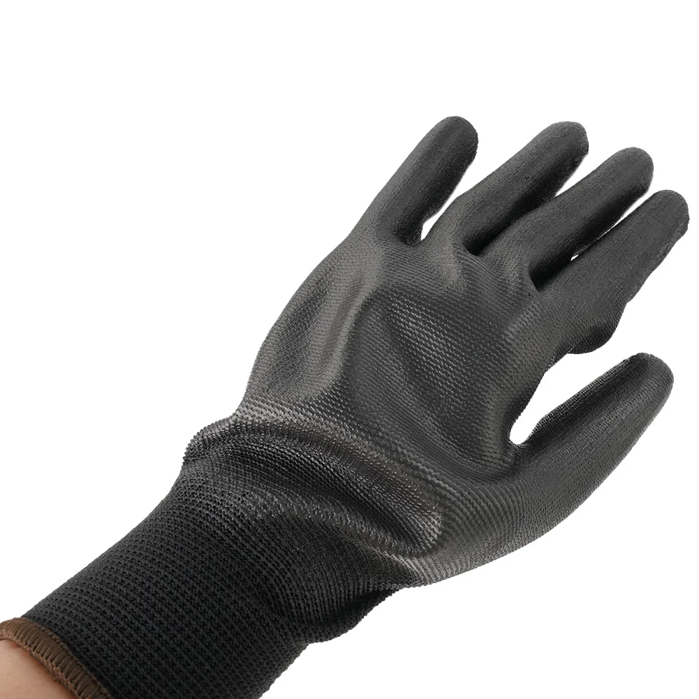 

Hand Protect Work Gloves Knit cuffs Nylon PU Coated S/M/L 12 Pairs Antiskid Dust-proof Flexible Carpenters Gardening Supplies