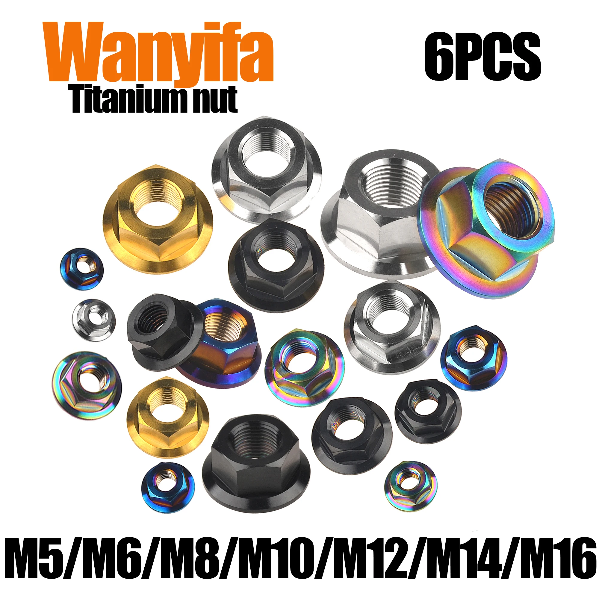 

6 шт., шестигранная Фланцевая головка для мотоциклов M5/M6/M8/M10/M12/M14/M16