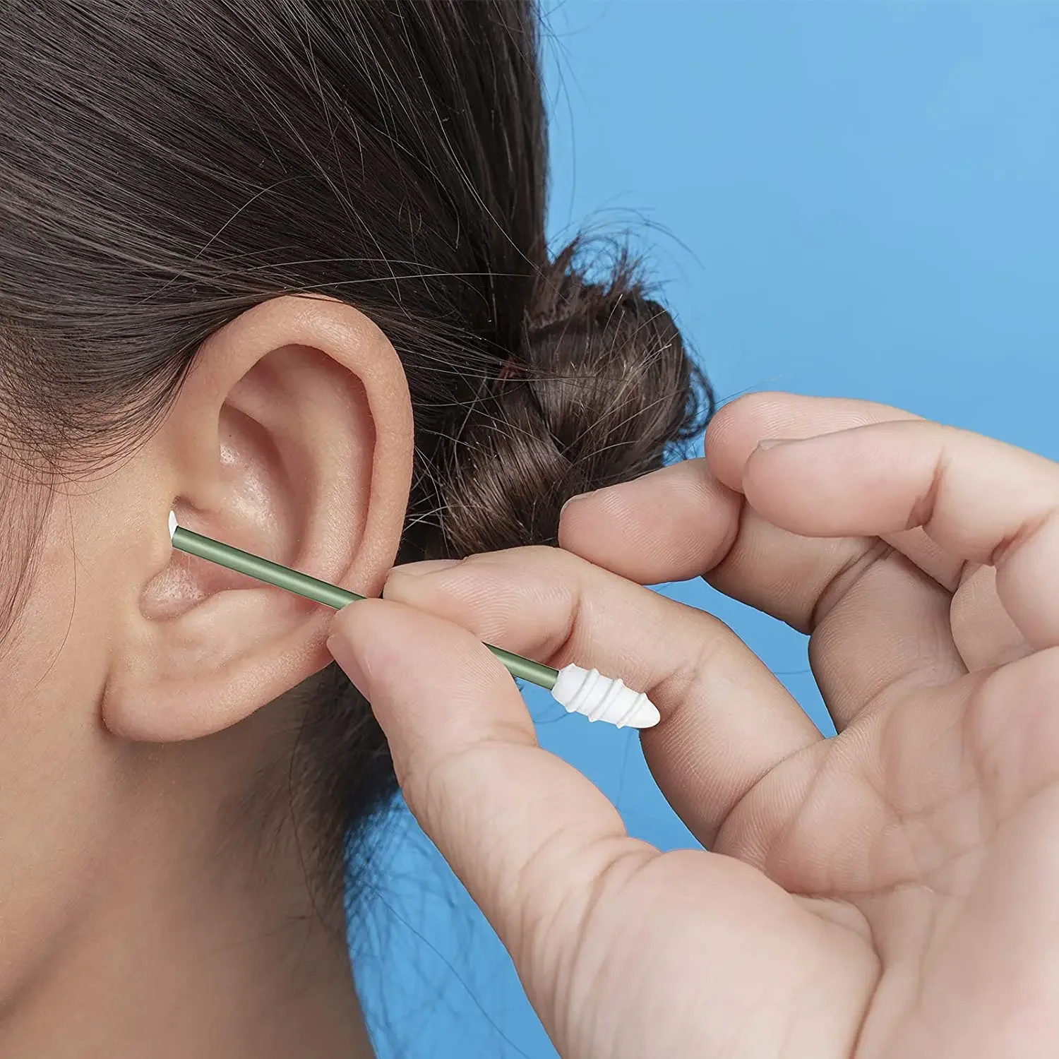 Hisopos para oidos de silicona reutilizables, 2 uds., con estuche, limpieza de los oídos, hisopos de silicona cosméticos, palos de doble cabeza para limpiar el maquillaje &raquo; Hisopos para oidos de silicona reutilizables