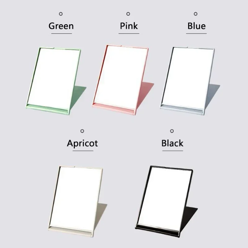 Folding Mirror Mini Portable Makeup Mirror Hand Standing Small Mirror Vanity Foldable Compact Pocket Cosmetics Tools 6