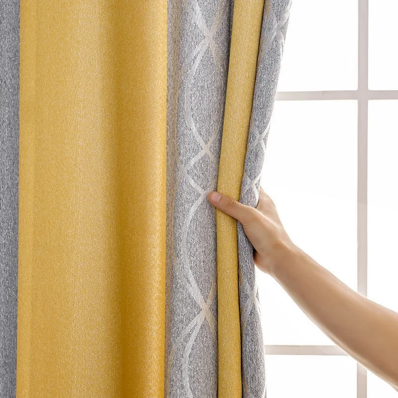 Modern Heigh Shading Curtains for Window DIY Design Style 2 Colors Curtains for Living Room Kitchen Bedroom Home Curtains Custom 