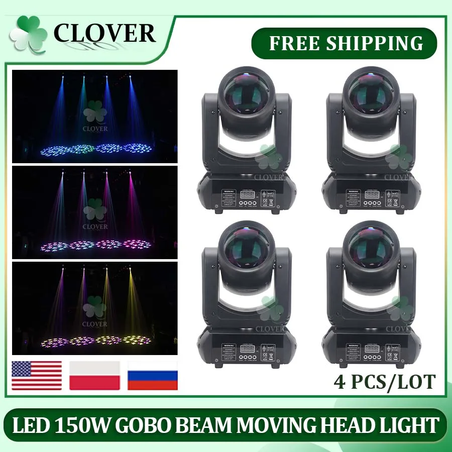 

No Duty 4Pcs NEW LED Moving Head Light 150W Beam+Spot+18 Rotating Prisms+Rainbow Effect Dj Dmx Stage Light Effect Light Disco Dj