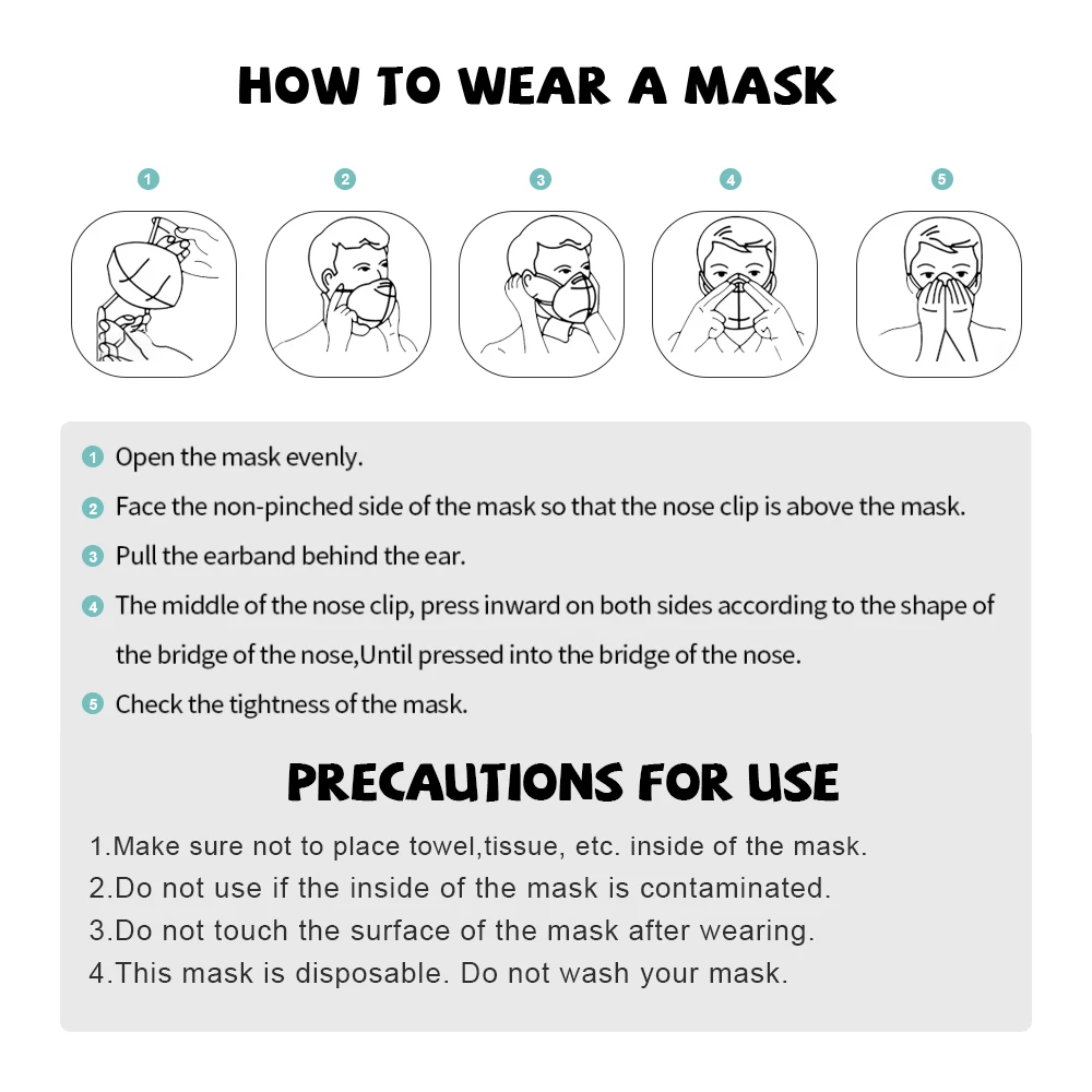 Détail des attaches élastiques et du bord d'un masque FFP2 noir.