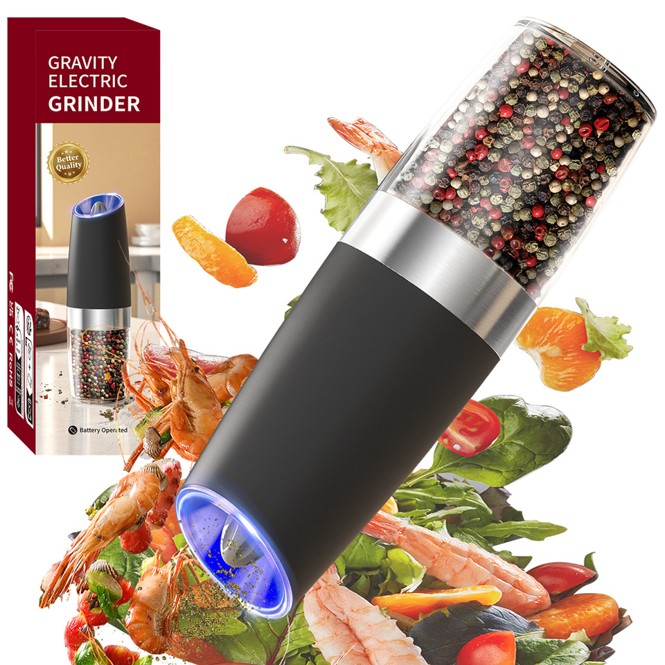 Electric Automatic Salt and Pepper Grinder Set Gravity-sensing  Grinder Set Spice Mill Adjustable Spices Grinder Kitchen Tools