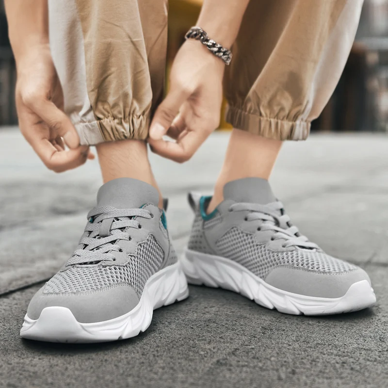 New Men's Sneaker Summer Breathable Men Casual Shoes Male Sneaker Loafers Comfortable Light Shoes Man Lace Up High Quality Shoes