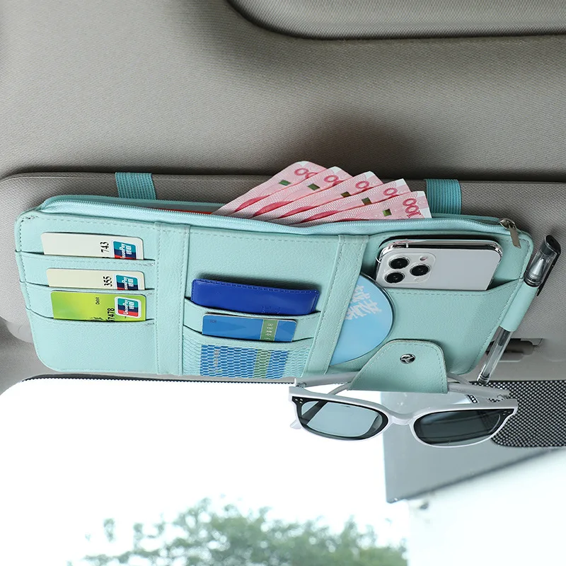 Car Sun Visor Organizer Sunglasses Holder for Trucks Interior Accessories