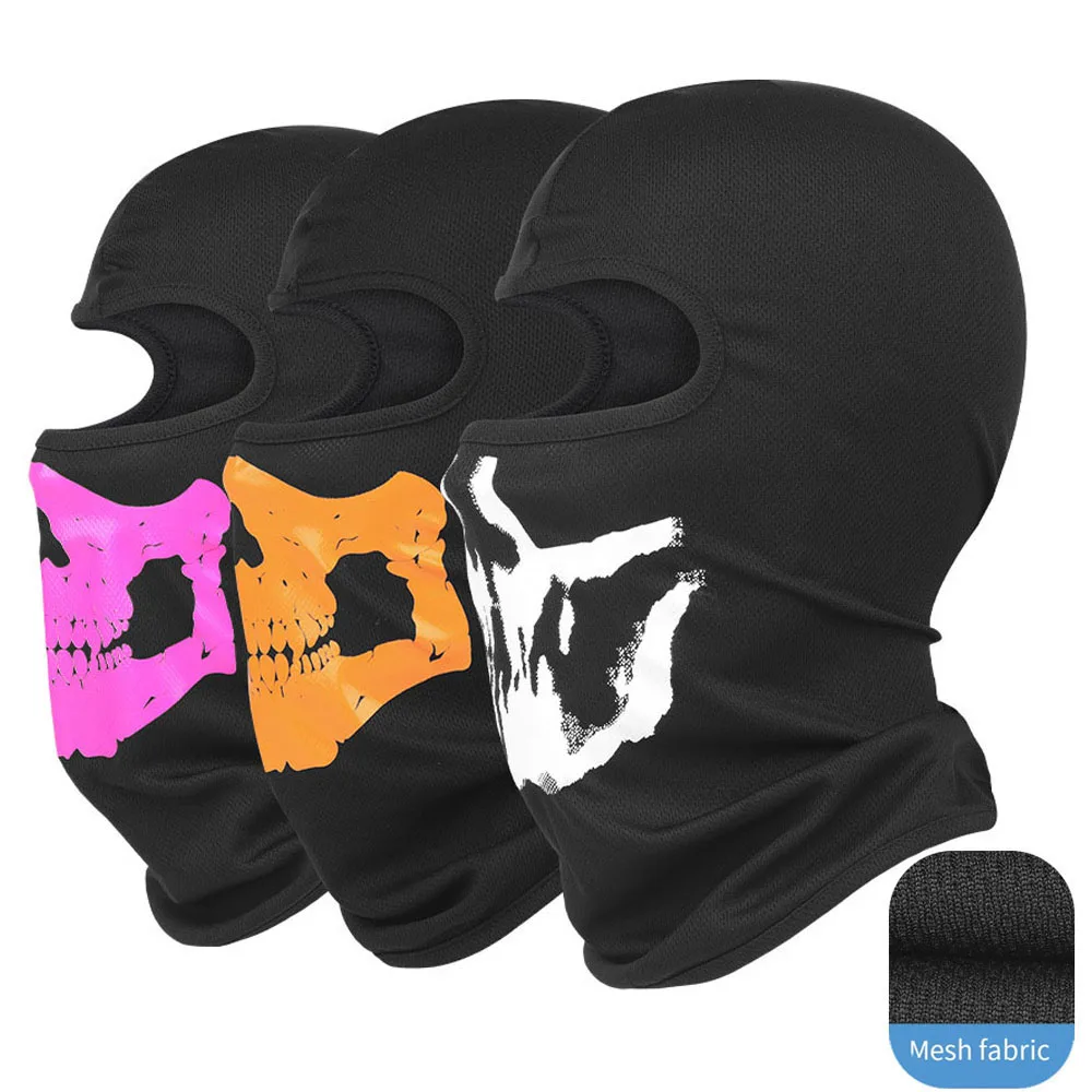

Halloween Skull Print Cosplay Costume Ghost Full Face Bike Face Mask Outdoor Motorcycle Riding Men Hat Ski Caps
