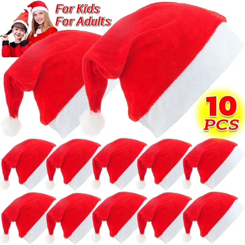 Christmas Beanie Hat Adults Kids Christmas Hats Non-woven Fabric Santa Claus Xmas Hats Party Festival Decoration