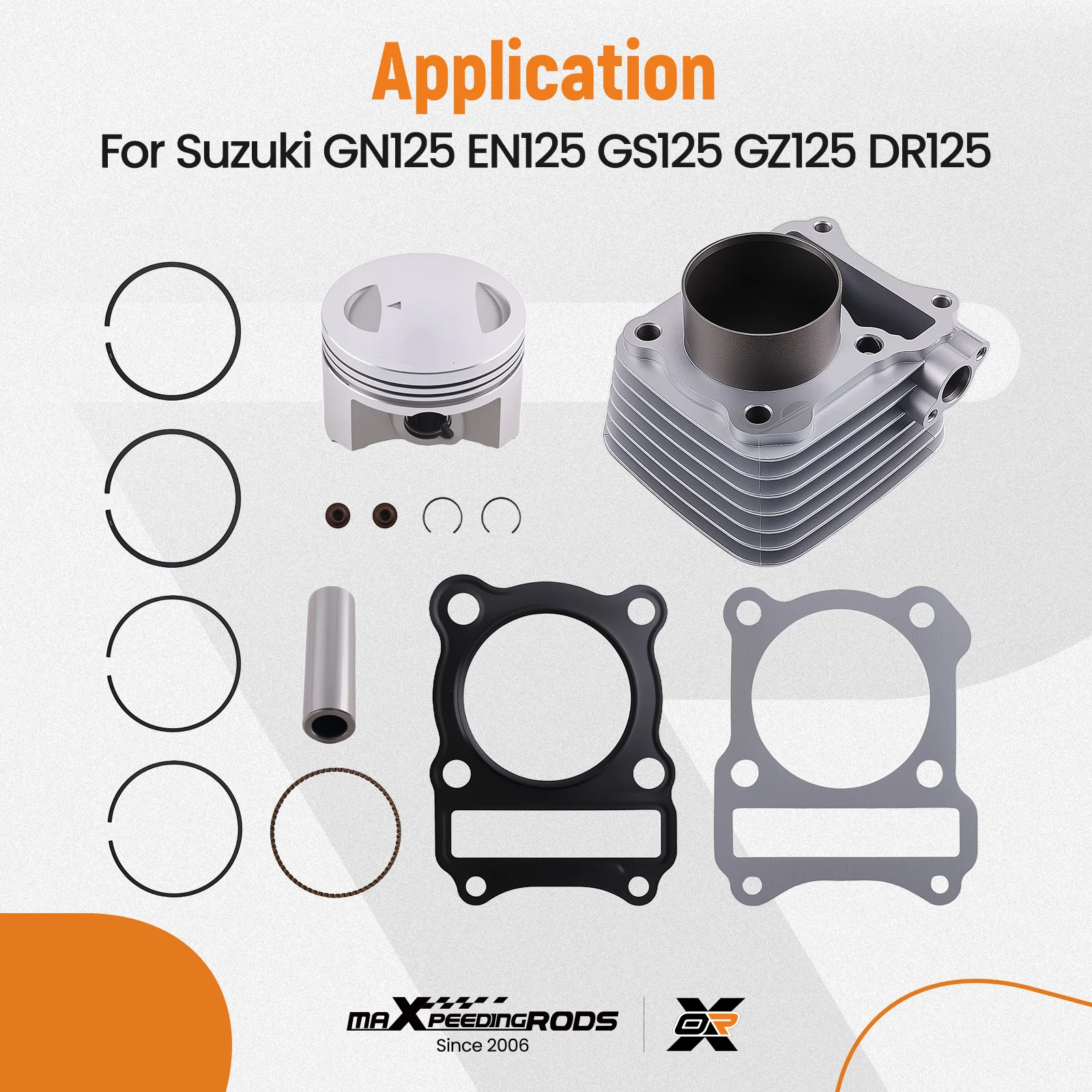 스즈키 DR GN GS GZ 125 4T AC 1998-2013용 실린더 콜벤 상단 엔진 키트 62mm