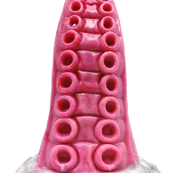 YOCY New 7cm Thick Octopus Tentacle Dildo Anal Silicone Sex Toy Gray Meat Color Butt Plug With Suction Cup Male Masturbate 3