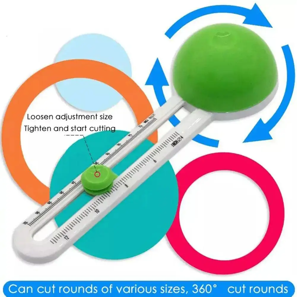 Пластиковый круглый режущий нож, модель компаса, Круглый резак для бумаги, скрапбукинга, открыток, режущий инструмент «сделай сам», Круглый резак Z8Y2