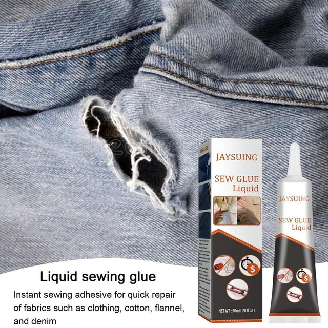 No-Sew Fabric Glue - Liquid Stitch Fabric Glue Permanent Fabric Adhesive  for Quick Mending Secure Liquid Stitch Kit 