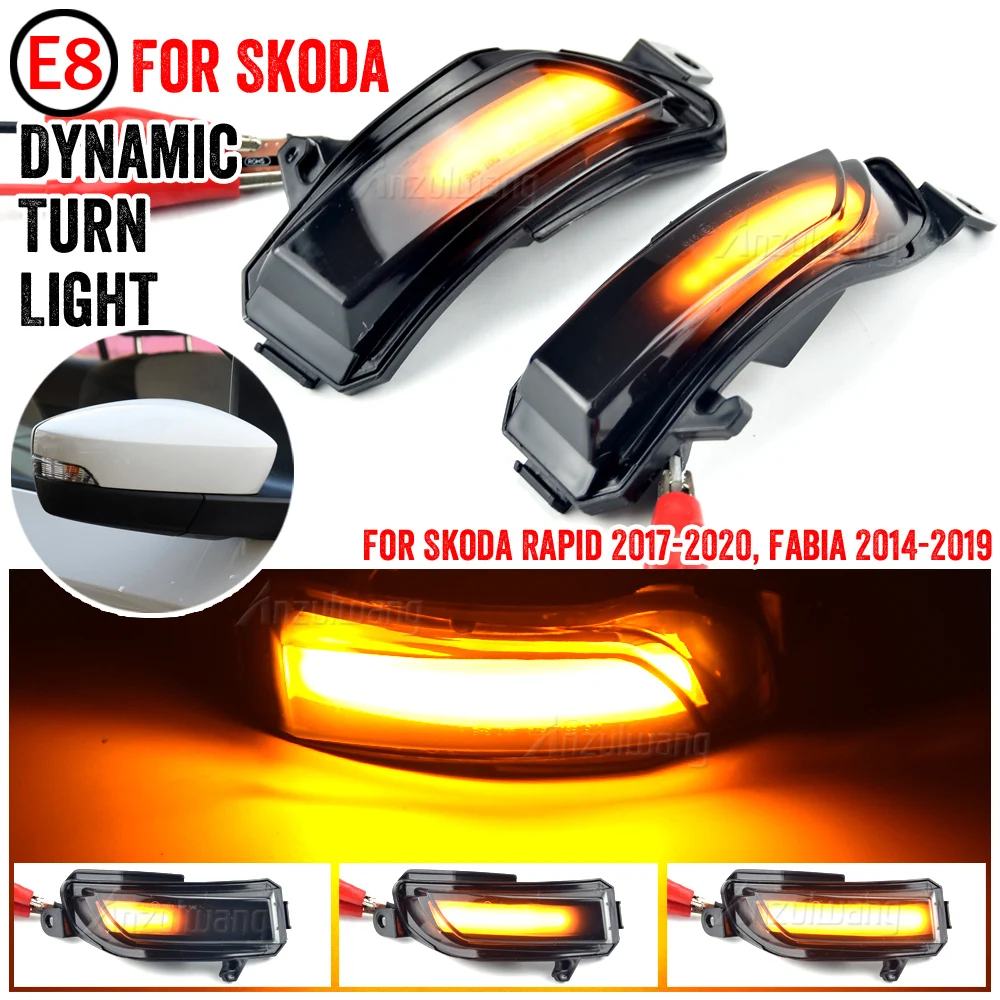 

2x For Skoda Rapid 2017 2018 2019 2020 Fabia 2014 2015 2016 2017 2018 2019 Dynamic LED Turn Signal Blinker Mirror flasher Light