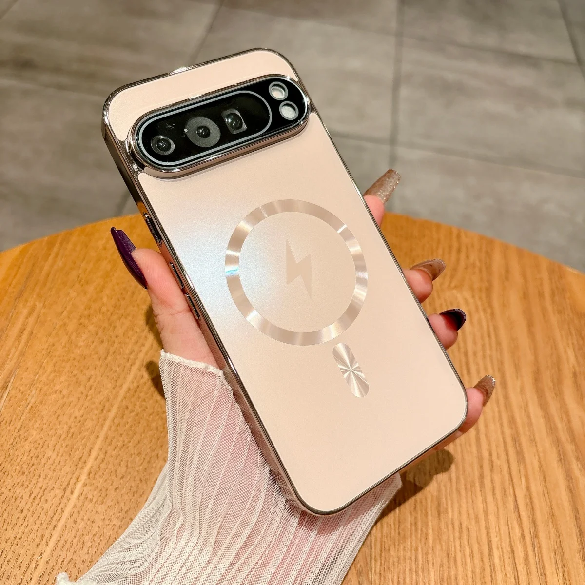 Luxury Matte Glass Magnetic Phone Case with Lens Protection and Magsafe Wireless Charging Compatibility