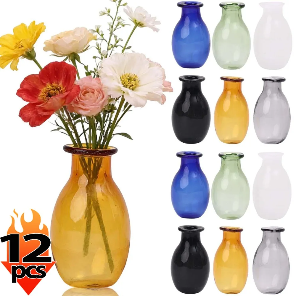 Mini Glass Vase Set - Creative DIY Thumb-Sized Ornaments for Flower Arrangements and Home Decor