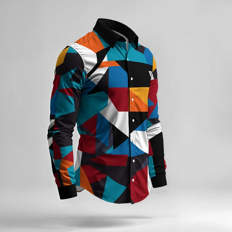 2025 Spring Summer Men Shirt Set Brand Print Fashion Simple Two Piece Set Mens Luxury Lightweight Party Long Sleeves Suit Casual_voghion.com