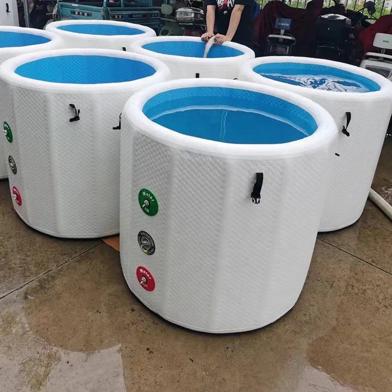 Portable Small Round Ice Bath Tubs Drop Stitch Inflatable Ice Tub