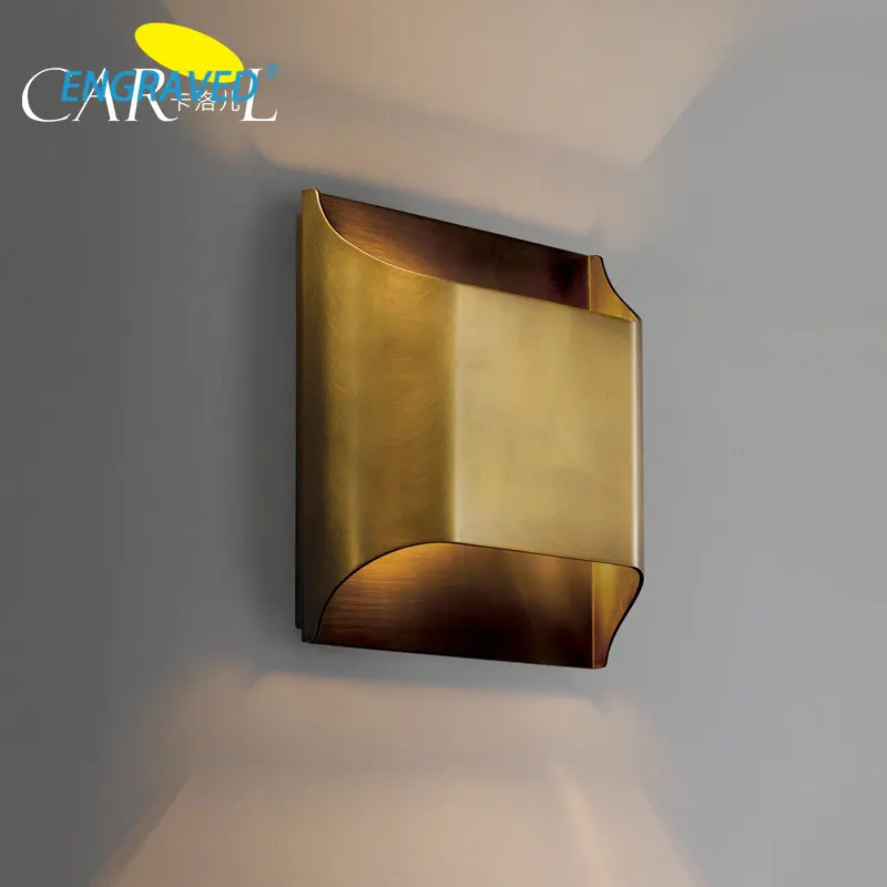 

Гравированная современная простая искусственная Роскошная настенная лампа в латунном стиле, лампа для гостиной, спальни, коридора, прикроватная лампа